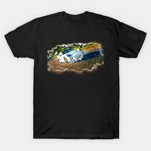 Cayman Porsche - Watercolour T-Shirt by Rendagarth_Design_Company